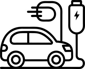Electric car charging station icon vector