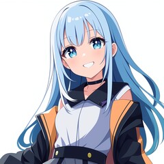 アニメ調の美少女の切り抜き用素材