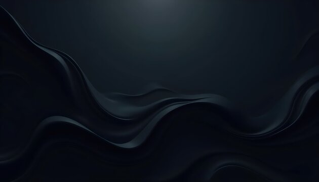 Modern black wave texture background with organic flowing surface desi