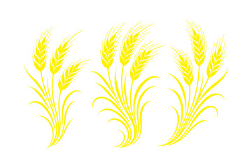 Ear of Wheat, Barley or Rye. Vector icon isolated on white background