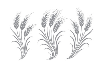 Ear of Wheat, Barley or Rye. Vector icon isolated on white background