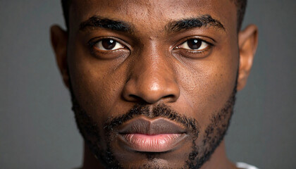 Close-up of a headshot of a man frowning against a dark background.