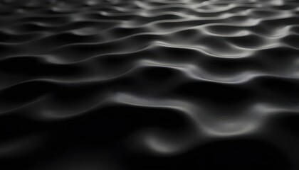 Obraz premium Elegant dark ripple design with fluid wavy lines in a black monochrome palette