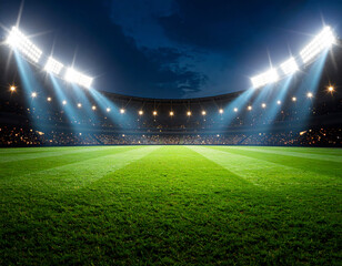 Night Stadium Lights Background – Dramatic Sports Lighting Scene