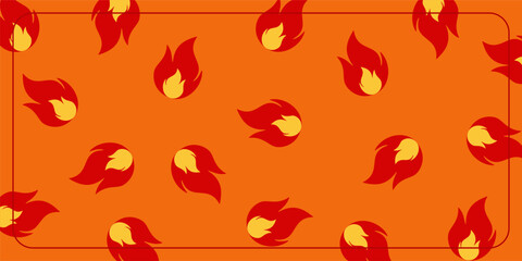 Seamless orange background with a fiery pattern. Design templates for banners, posters, greeting cards, and social media.