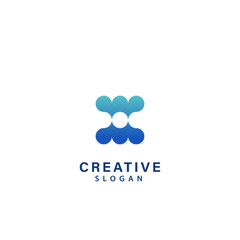logo abstract ,simple design. blue and green gradient color.vector eps 10