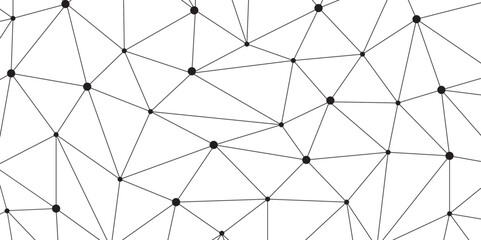 Abstract geometric background with connecting dots and lines with low poly triangle shapes. Polygonal Mesh Background Vector design digital technology concept Global network connection data structure. © Kainat 