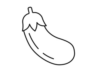 Eggplant icon. Fruits and vegetables outline icon. Simple vector illustration in modern thin line style.