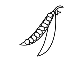 Green beans icon. Fruits and vegetables outline icon. Simple vector illustration in modern thin line style.