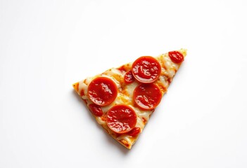 A single slice of pizza with melted cheese and pepperoni , snack, greasy
