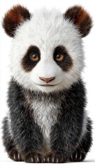 Obraz premium Adorable Baby Panda Bear in Pixelated Art Style