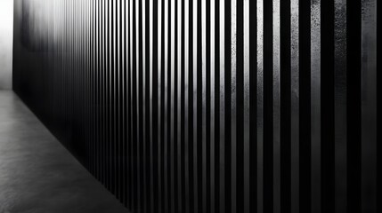 Vertical striped wall in a hallway.