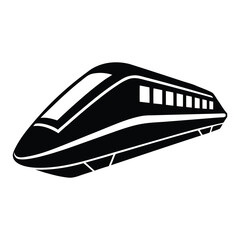 silhouette vector art of a bullet train isolated on white background.