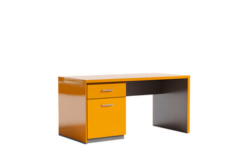 Modern yellow writing desk with drawer