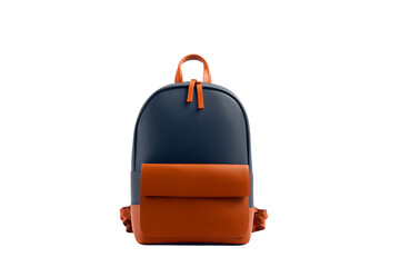 Stylish two tone backpack, navy blue and orange.