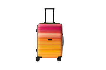 Colorful ombre suitcase for travel.