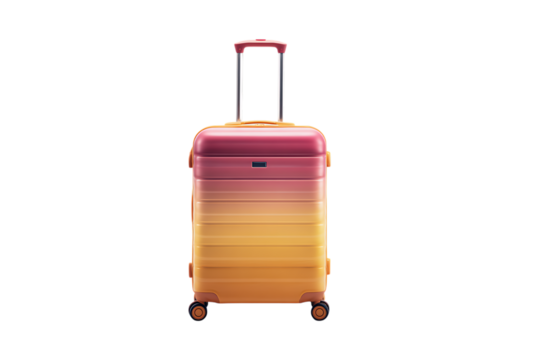 Colorful ombre suitcase, travel bag, vacation