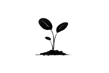 Simple line drawing of a sprout growing from the earth.
