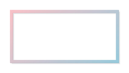 3D pink and blue rectangle frame paper cut style on white background graphic illustration.