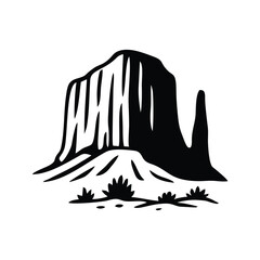 Desert Rock Peak Silhouette Icon