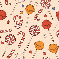 Candy Pattern Background hand draw vector