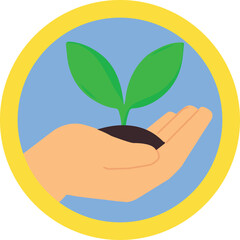 Hand Holding Soil and Tree &ndash; Support Reforestation and Green Growth