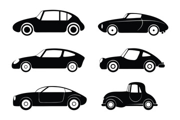 Vintage Automobiles Silhouette: A captivating collection of meticulously crafted, vintage car silhouettes.