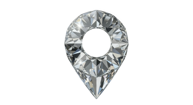 Diamond Map Pointer Luxury Gps Icon
