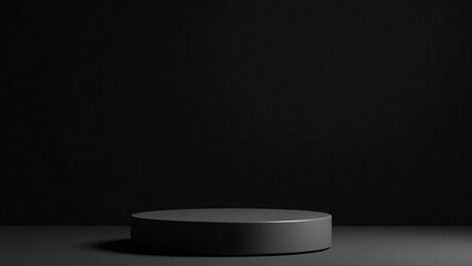 Dark Grey Cylindrical Platform Dark Background pedestal 1