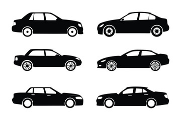 Silhouettes of Sleek Machines: A collection of striking black car silhouettes. Each vehicle exudes an aura of sophistication, offering a glimpse into the world of automotive excellence and design. 