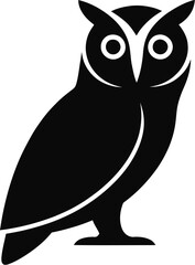 Black silhouette of an owl white bird