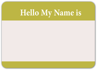 Hello My Name Is Badge – Vector Name Tag Paper Card for Conference Registration, Event Identification, and Personal Introduction