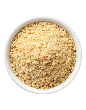 Bowl of breadcrumbs Isolated on Transparent or White Background