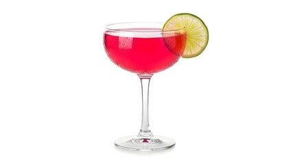 vibrant Pink Cocktail with a Fresh Lime Garnish
Classic Martini Glass with a Refreshing Pink Drink and Lime
Elegant Cocktail with a Bright Lime Slice on White
