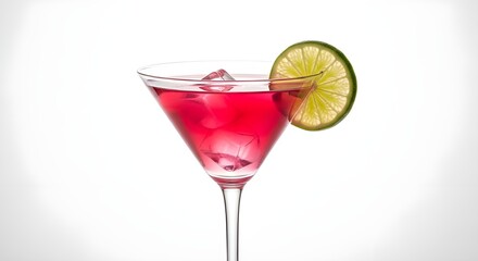 vibrant Pink Cocktail with a Fresh Lime Garnish
Classic Martini Glass with a Refreshing Pink Drink and Lime
Elegant Cocktail with a Bright Lime Slice on White