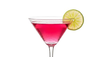 vibrant Pink Cocktail with a Fresh Lime Garnish
Classic Martini Glass with a Refreshing Pink Drink and Lime
Elegant Cocktail with a Bright Lime Slice on White