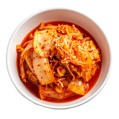 Delicious kimchi recipe, korean food Isolated on Transparent or White Background