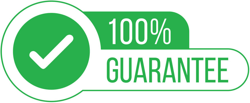 100% Guarantee Badge – Vector Emblem for Quality Assurance, Customer Satisfaction, and Certified Product Labels