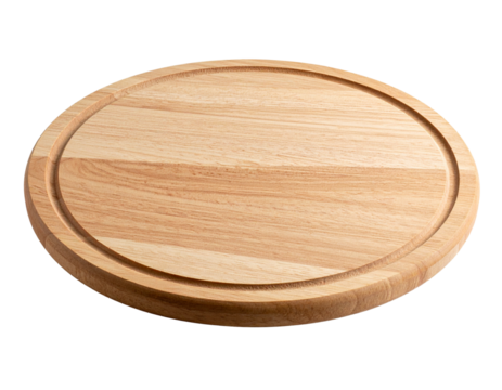Round Wooden Pizza Board, Isolated on Transparent Background PNG
