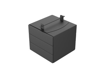 Paper Food Box with Sticks Mockup Isolated On White Background. 3d illustration