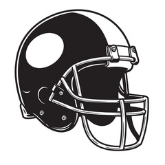 Naklejka premium Classic american football helmet in black and white isolated on a clean white background
