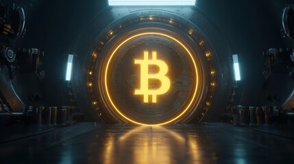 Bitcoin vault, futuristic