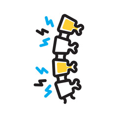 Vector multi color icon for Disc injury