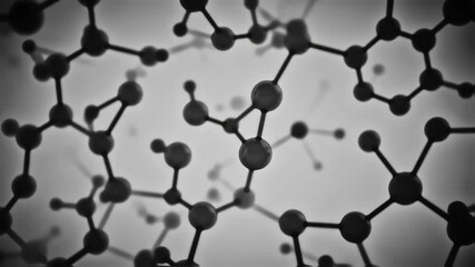 Abstract molecule background, grey color, 4K - Powered by Adobe
