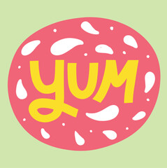 Yum Hand-Lettered Sticker – Playful Typography for Food and Fun Designs