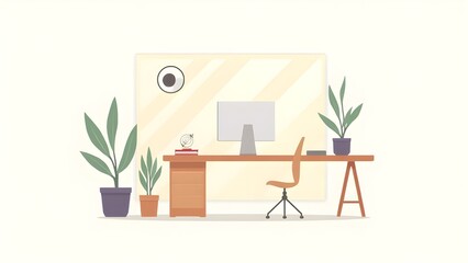  Modern Office Workspace with Minimal Design