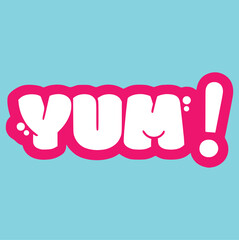 Yum! Tasty Food Illustration – Fun and Colorful Vector for Restaurant Menu, Social Media, and Culinary Marketing Designs