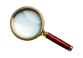 Magnifying glass isolated on transparent or white background