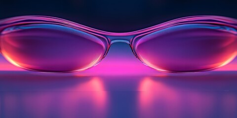 Close-up of futuristic sunglasses with vibrant colors.