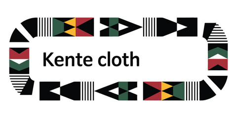 Kente Cloth Border,Ghana Textile, African Print, Geometric Motifs,Rectangle